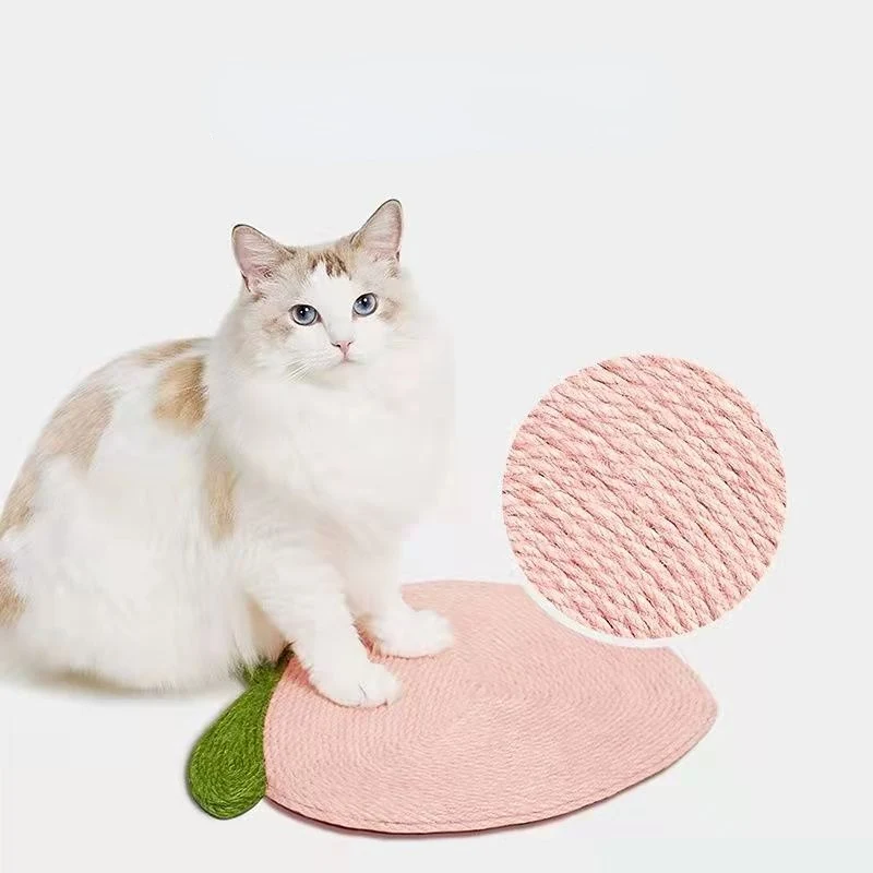 Kratzbrett für Katzen, Kratzbrett Wand, Pfirsichform, aus Sisal mit Absaugvorrichtung, Verschleißfest und kratzfest