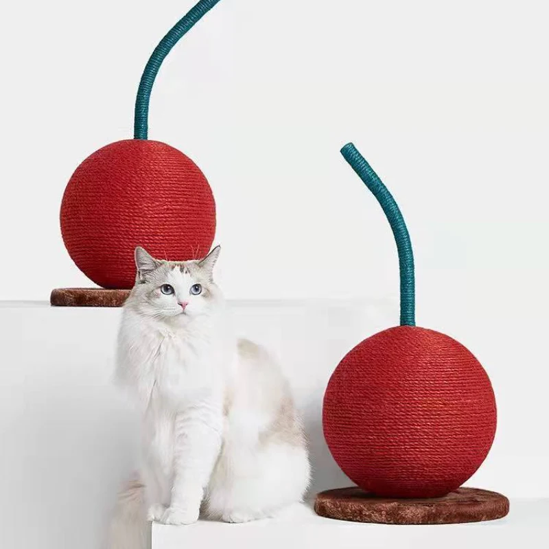 Katze Kratzbrett, Sisal-Katzenkratzbaum in Kirschform, 3D-Design, 57cm hoch, langlebig und sicher für Ihre Katze