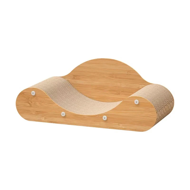 Katzen Kratzbrett U-Design, 60 x 24 x 23cm Katzen mit Ruhefläche, Katzenmöbel mit Anti-Rutsch-Basis für Spiel und Entspannung