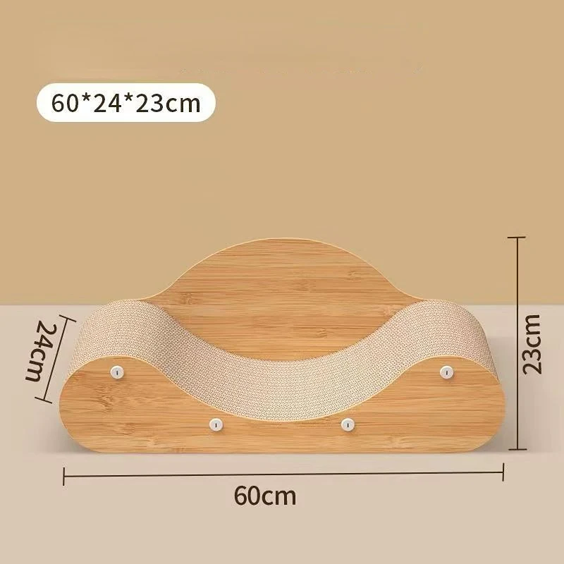 Katzen Kratzbrett U-Design, 60 x 24 x 23cm Katzen mit Ruhefläche, Katzenmöbel mit Anti-Rutsch-Basis für Spiel und Entspannung