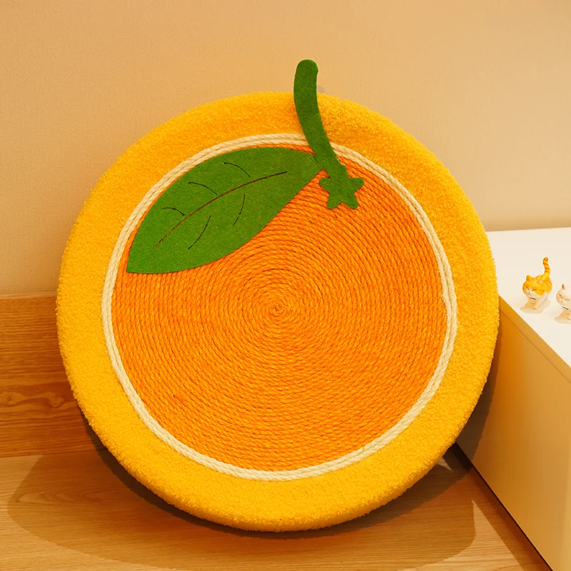 Kratzbrett Katze mit integriertem Katzenbett, hochwertigem Sisal Material, Orange Thema, perfekt zum Austoben für Katzen