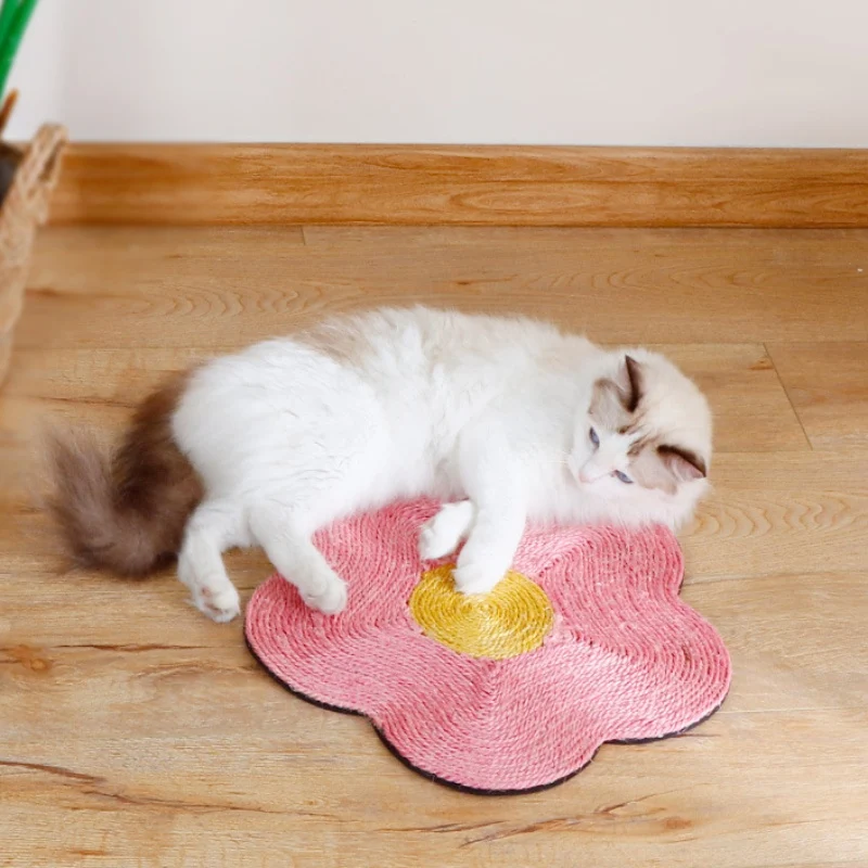 Katzen Kratzpappe, Blume Kratzmatte, Kratzbrett aus Sisal, zur Beschäftigung & Krallenpflege