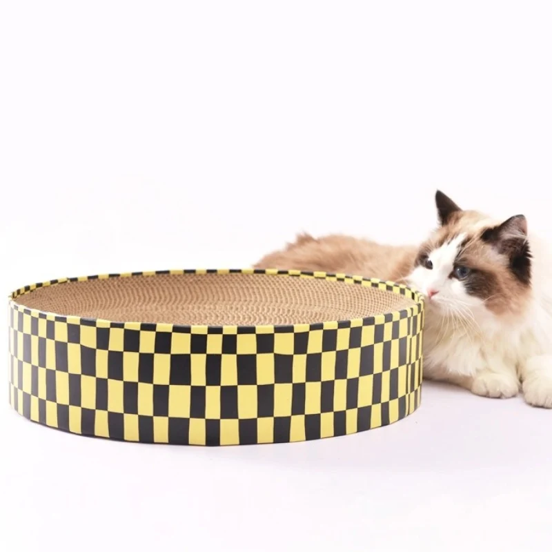 Kratzpappe Katze, Kratzmatte, elegantem Schachbrettmuster, robustem Wellpappe, zum Kratzen & Dehnen