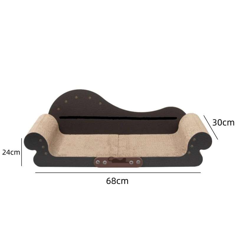 Kratzpappe Katze, kratzbrett mit geschwungener Form, Sofa-Design Kratzspielzeug für Katzen, Schwarz