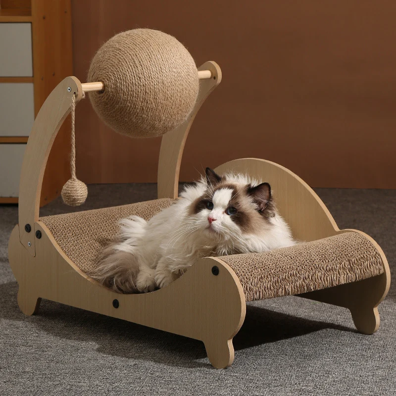 Kratzmöbel Katze, Sisal-Wellpappe Kratzbrett für Katzen mit multifunktionalem Design, ideal zum Spielen & Ausruhen