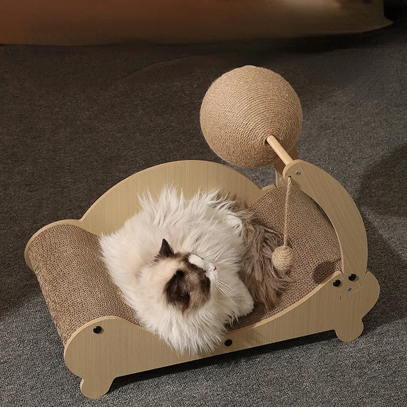 Kratzmöbel Katze, Sisal-Wellpappe Kratzbrett für Katzen mit multifunktionalem Design, ideal zum Spielen & Ausruhen