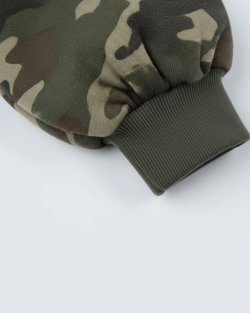 Camouflage Fur Collar Cotton Jacket