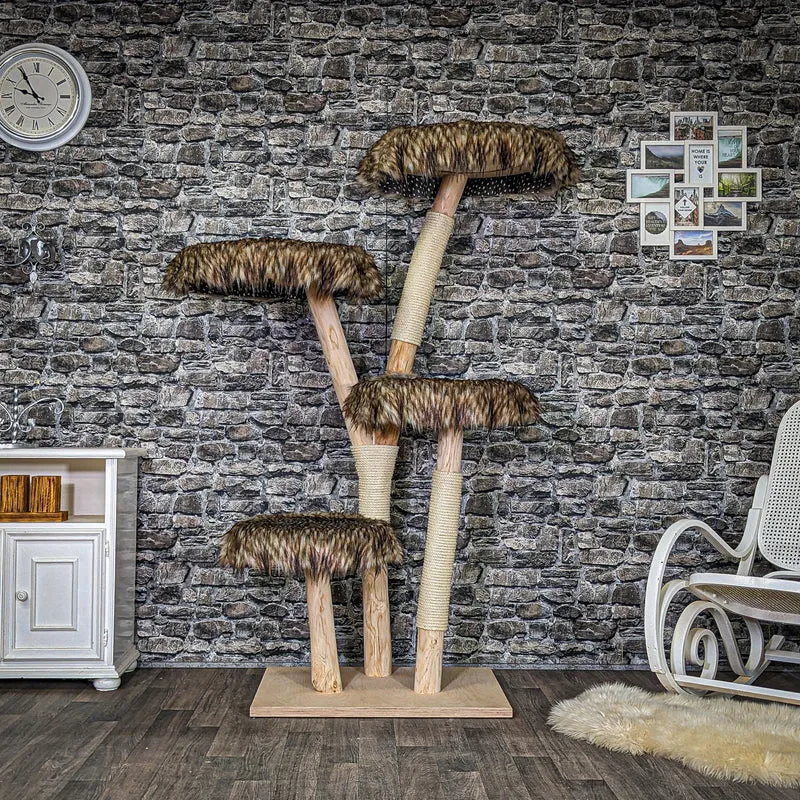 Naturkratzbaum C0002 Kratzbaum Natur Holz Design 175 cm hoch Katzenbaum