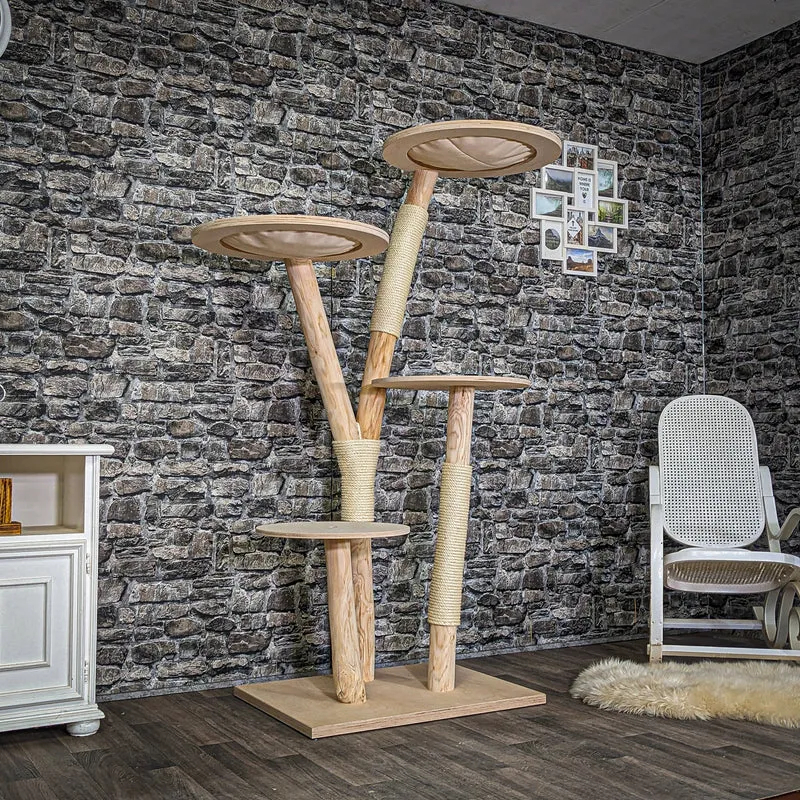 Naturkratzbaum C0002 Kratzbaum Natur Holz Design 175 cm hoch Katzenbaum