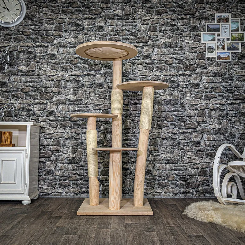 Naturkratzbaum C0017 Kratzbaum Natur Holz Design 145 cm hoch Katzenbaum