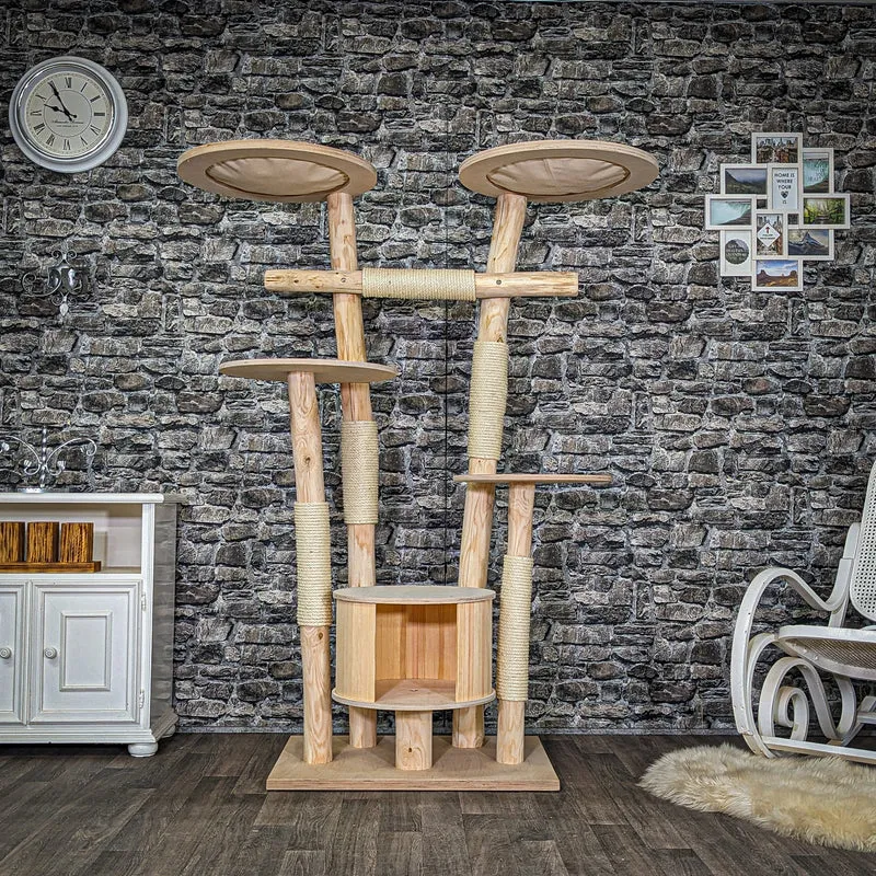 Naturkratzbaum C0014 Kratzbaum Natur Holz Design 175 cm hoch Katzenbaum