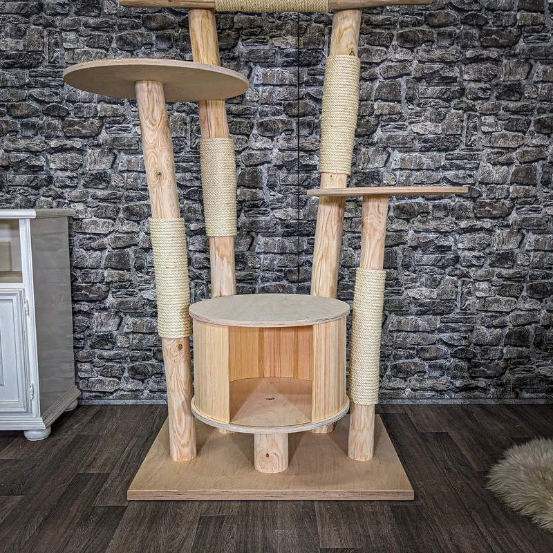 Naturkratzbaum C0014 Kratzbaum Natur Holz Design 175 cm hoch Katzenbaum