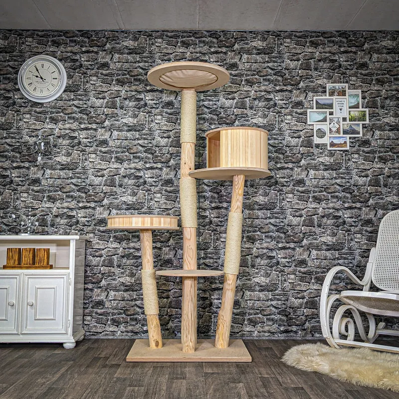 Naturkratzbaum C0013 Kratzbaum Natur Holz Design 190 cm hoch Katzenbaum