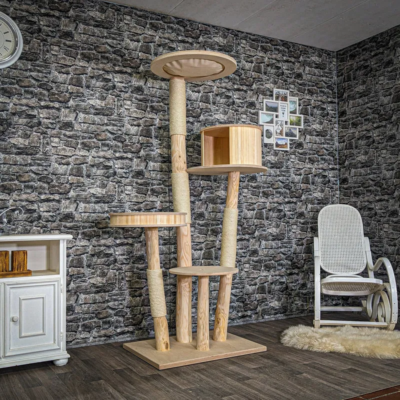 Naturkratzbaum C0013 Kratzbaum Natur Holz Design 190 cm hoch Katzenbaum