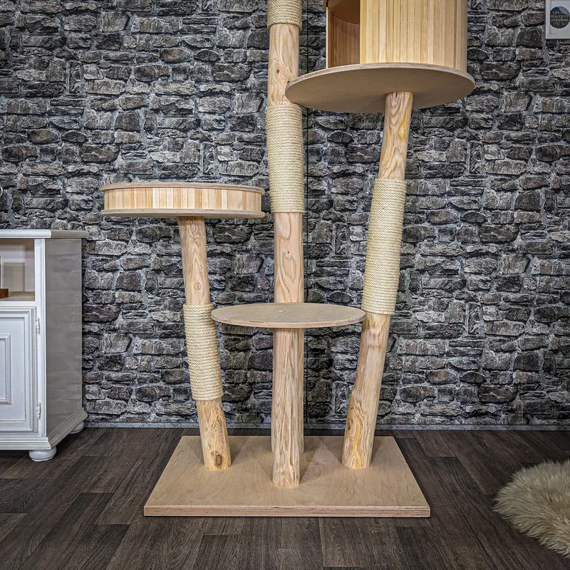 Naturkratzbaum C0013 Kratzbaum Natur Holz Design 190 cm hoch Katzenbaum