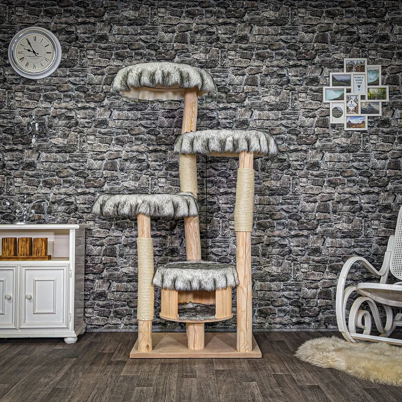 Naturkratzbaum C0012 Kratzbaum Natur Holz Design 175 cm hoch Katzenbaum