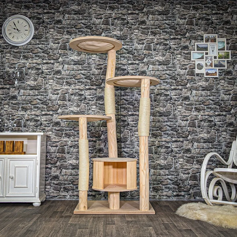 Naturkratzbaum C0012 Kratzbaum Natur Holz Design 175 cm hoch Katzenbaum
