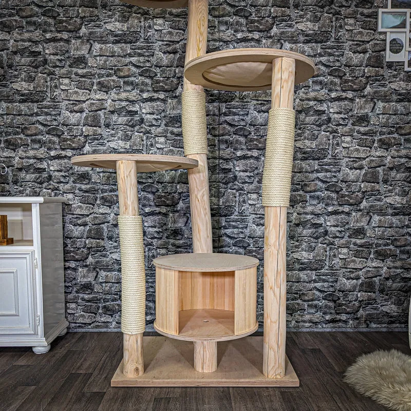 Naturkratzbaum C0012 Kratzbaum Natur Holz Design 175 cm hoch Katzenbaum