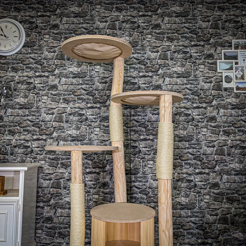 Naturkratzbaum C0012 Kratzbaum Natur Holz Design 175 cm hoch Katzenbaum