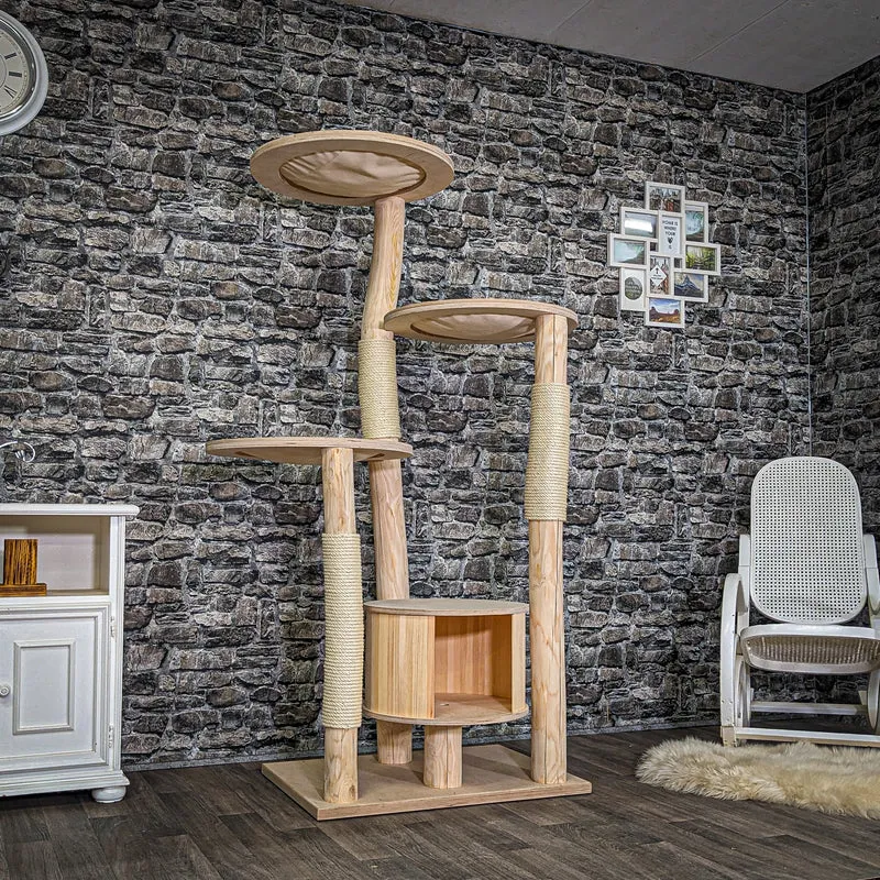 Naturkratzbaum C0012 Kratzbaum Natur Holz Design 175 cm hoch Katzenbaum