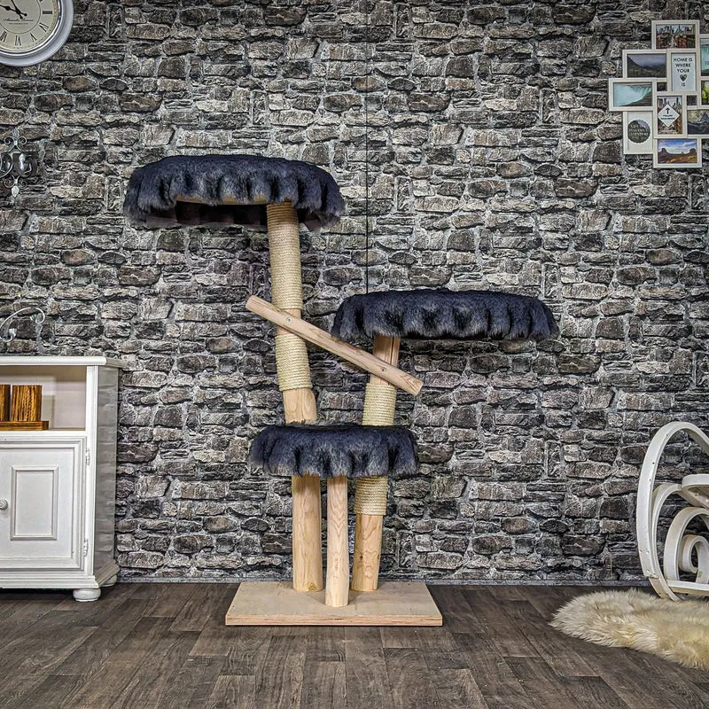 Naturkratzbaum C0011 Kratzbaum Natur Holz Design 135 cm hoch Katzenbaum