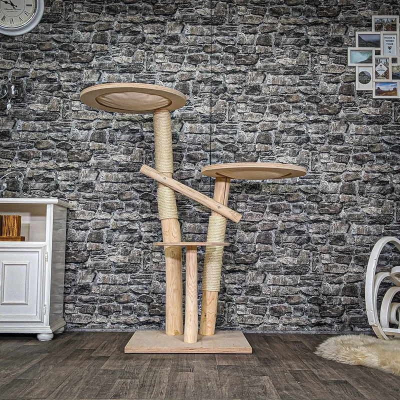Naturkratzbaum C0011 Kratzbaum Natur Holz Design 135 cm hoch Katzenbaum