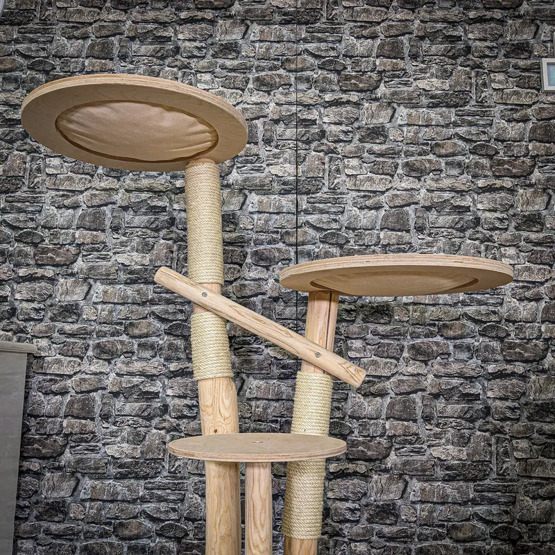 Naturkratzbaum C0011 Kratzbaum Natur Holz Design 135 cm hoch Katzenbaum