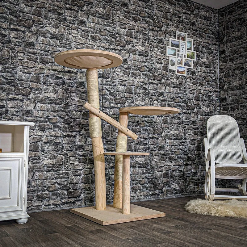 Naturkratzbaum C0011 Kratzbaum Natur Holz Design 135 cm hoch Katzenbaum