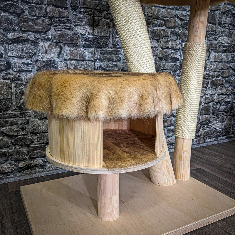 Naturkratzbaum C0010 Kratzbaum Natur Holz Design 134 cm hoch Katzenbaum