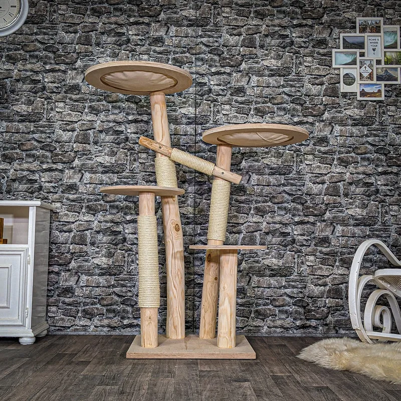 Naturkratzbaum C0006 Kratzbaum Natur Holz Design 145 cm hoch Katzenbaum
