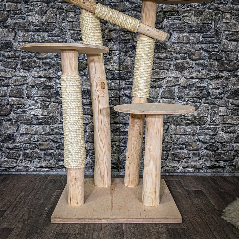 Naturkratzbaum C0006 Kratzbaum Natur Holz Design 145 cm hoch Katzenbaum