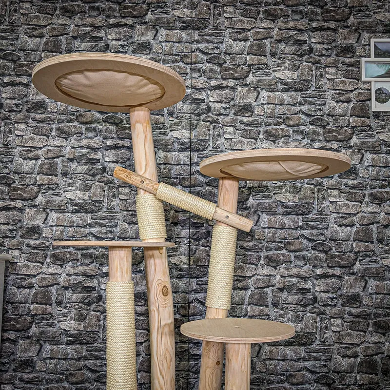 Naturkratzbaum C0006 Kratzbaum Natur Holz Design 145 cm hoch Katzenbaum