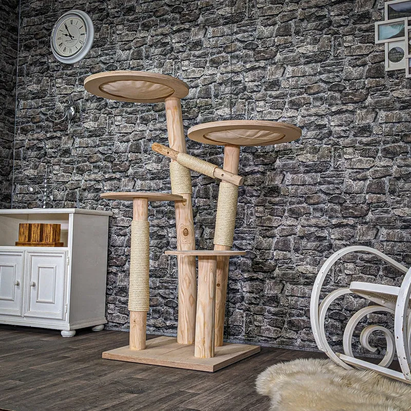 Naturkratzbaum C0006 Kratzbaum Natur Holz Design 145 cm hoch Katzenbaum