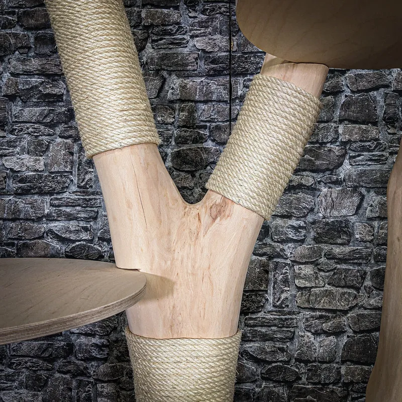 Naturkratzbaum 3995 Kratzbaum Natur Holz Design 205 cm hoch Katzenbaum