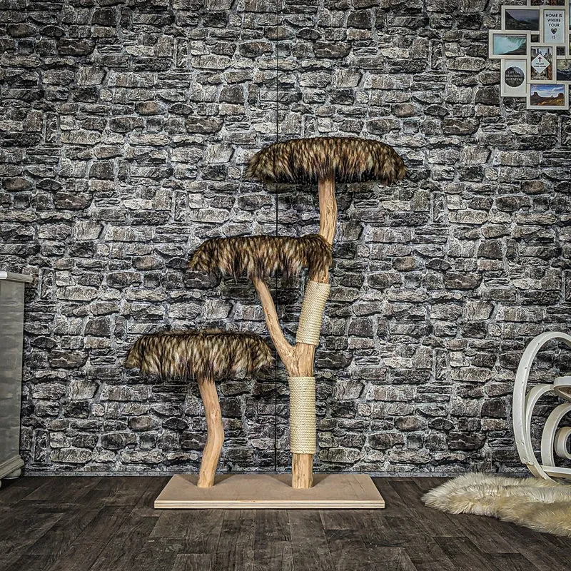 Naturkratzbaum 3998 Kratzbaum Natur Holz Design 120 cm hoch Katzenbaum