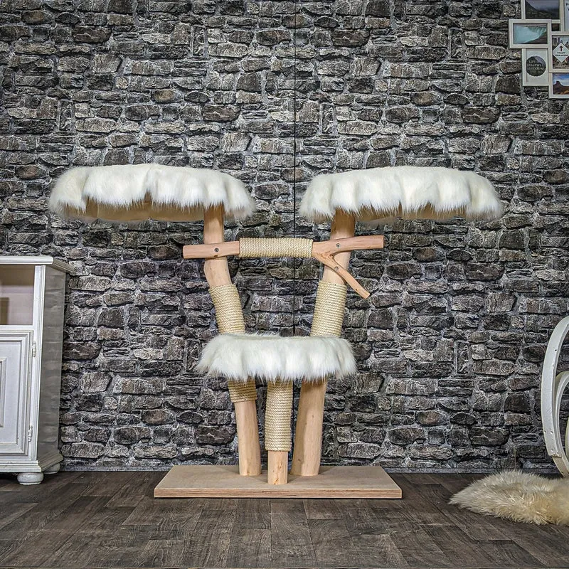 Naturkratzbaum 4034 Kratzbaum Natur Holz Design 104 cm hoch Katzenbaum