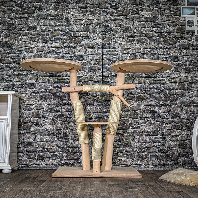 Naturkratzbaum 4034 Kratzbaum Natur Holz Design 104 cm hoch Katzenbaum