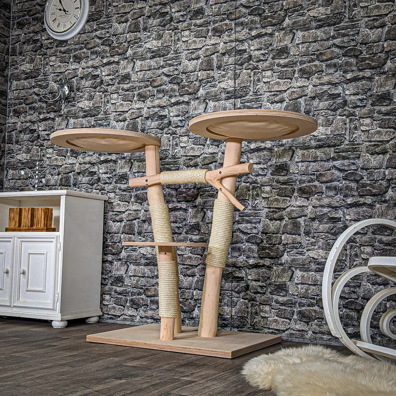 Naturkratzbaum 4034 Kratzbaum Natur Holz Design 104 cm hoch Katzenbaum