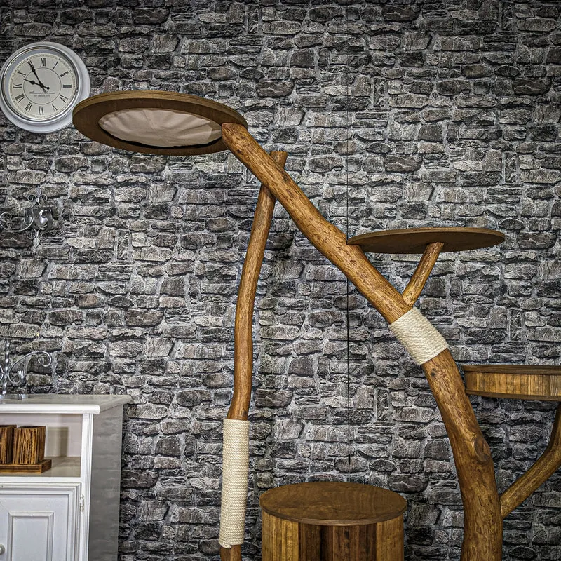Naturkratzbaum 4033 Kratzbaum Natur Holz Design 174 cm hoch Katzenbaum