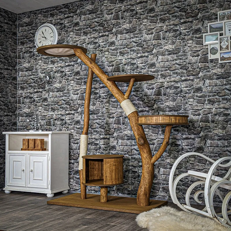 Naturkratzbaum 4033 Kratzbaum Natur Holz Design 174 cm hoch Katzenbaum
