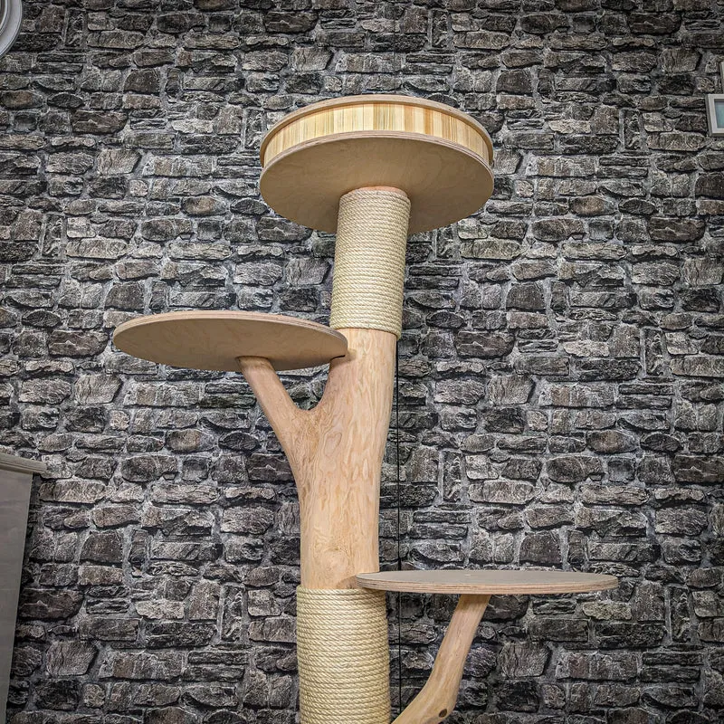 Naturkratzbaum 4032 Kratzbaum Natur Holz Design 145 cm hoch Katzenbaum