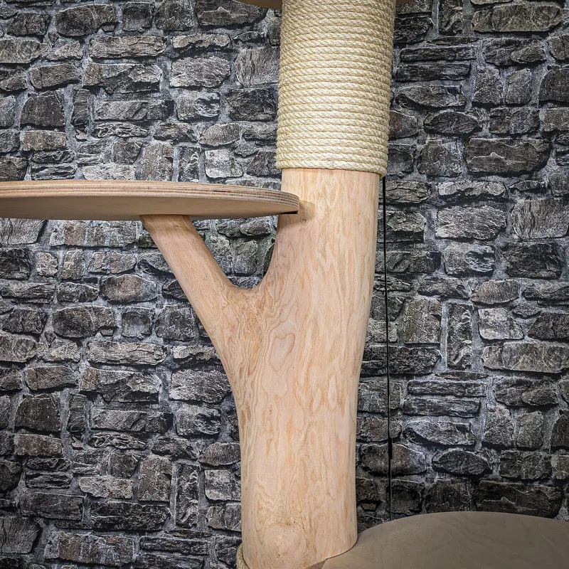 Naturkratzbaum 4032 Kratzbaum Natur Holz Design 145 cm hoch Katzenbaum
