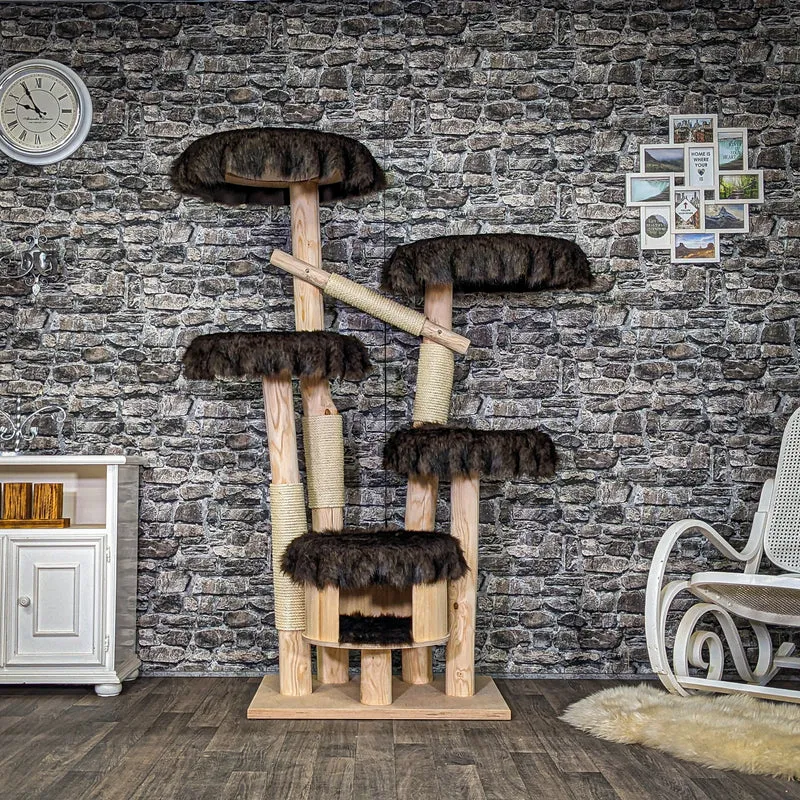 Naturkratzbaum C0005 Kratzbaum Natur Holz Design 175 cm hoch Katzenbaum