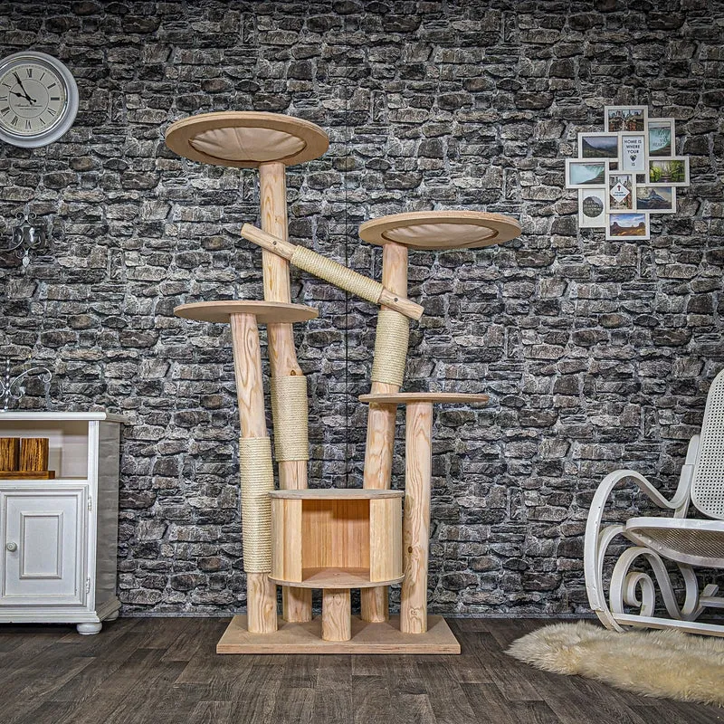 Naturkratzbaum C0005 Kratzbaum Natur Holz Design 175 cm hoch Katzenbaum
