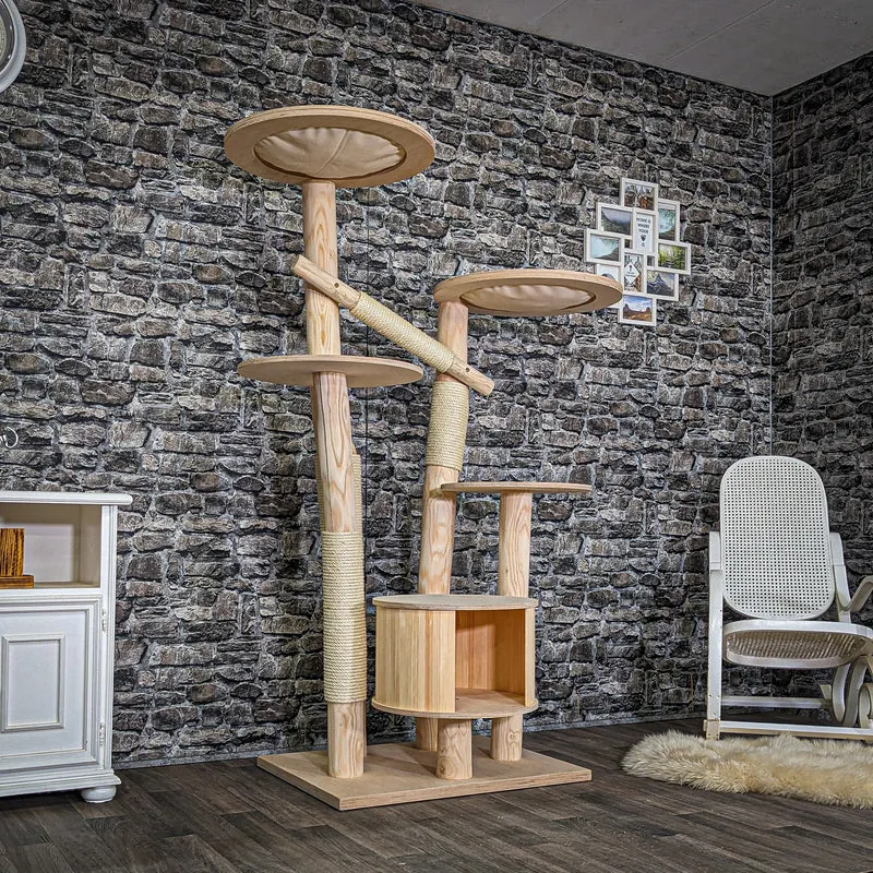 Naturkratzbaum C0005 Kratzbaum Natur Holz Design 175 cm hoch Katzenbaum