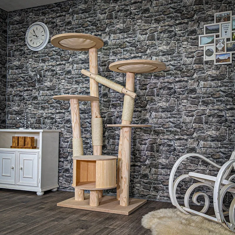 Naturkratzbaum C0005 Kratzbaum Natur Holz Design 175 cm hoch Katzenbaum