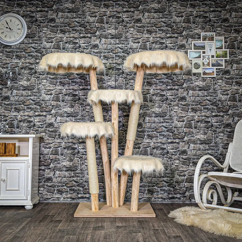 Naturkratzbaum C0004 Kratzbaum Natur Holz Design 160 cm hoch Katzenbaum