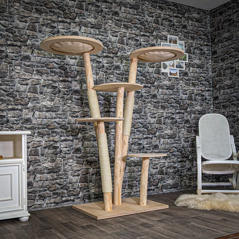 Naturkratzbaum C0004 Kratzbaum Natur Holz Design 160 cm hoch Katzenbaum