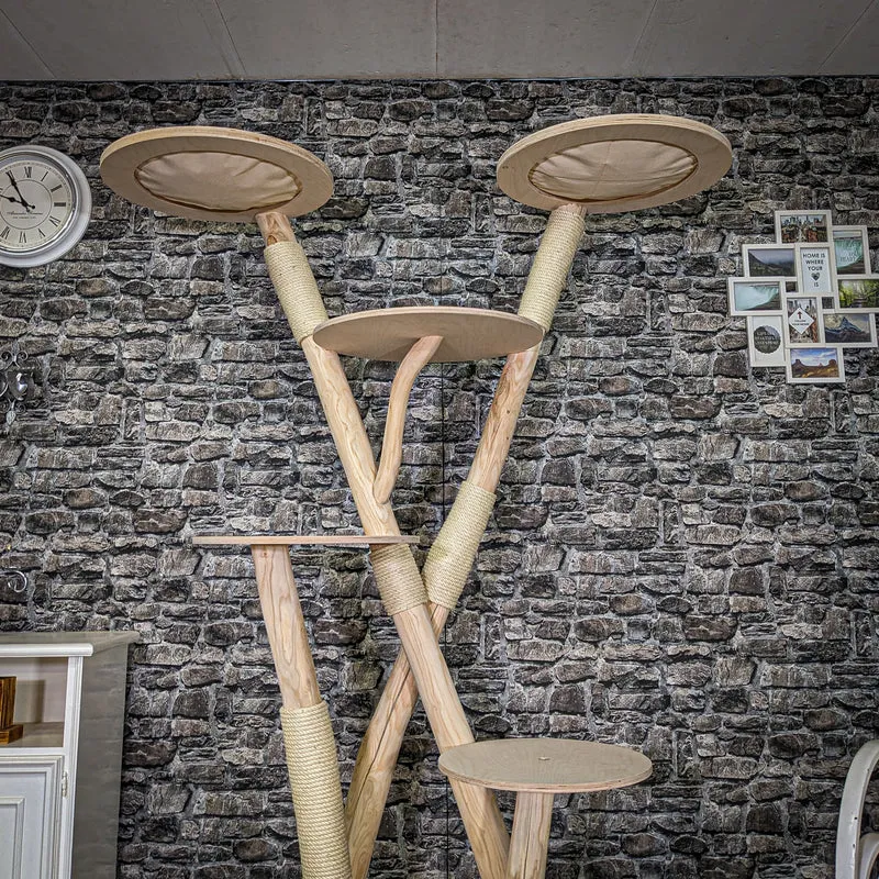 Naturkratzbaum C0003 Kratzbaum Natur Holz Design 196 cm hoch Katzenbaum
