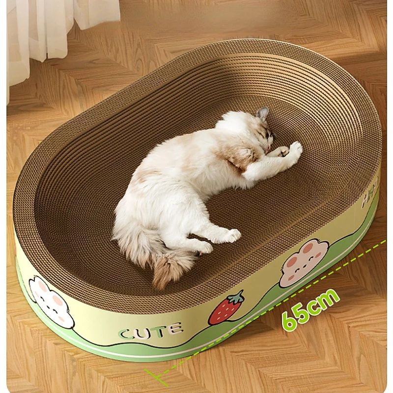 Katzenbett, Stabil & langlebig Kratzbrett, süßem Hasenmotiv für entspannte Katzenmomente, Maximale Kapazität - 15 kg Katze